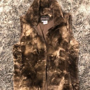 Brown fur vest
